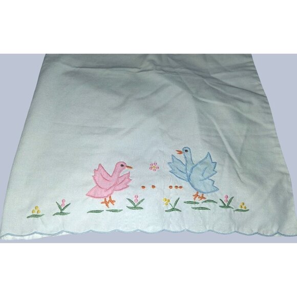 Vintage Embroidered Doll /Baby Pillowcase Ducks 11×14 - Picture 2 of 7
